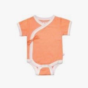 Babysoy Short Sleeve Kimono Bodysuit in Cantelope
